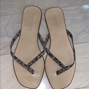 Saks Fifth Avenue leopard thong sandal
